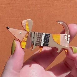 Erstwilder A Dachshund Named Bark Brooch^ Brooches