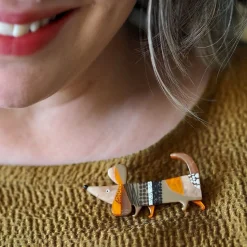 Erstwilder A Dachshund Named Bark Brooch^ Brooches