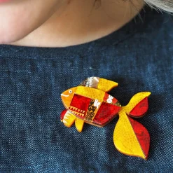 Erstwilder A Goldfish Named Silence Brooch^ Brooches
