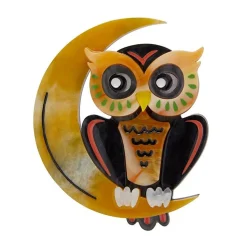 Erstwilder A Moon With View Owl Brooch^ Brooches