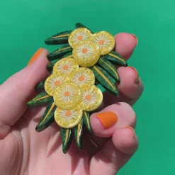 Erstwilder Acacia In Gold Brooch^ Brooches