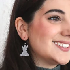 Erstwilder Angel Glitter Drop Earrings - Silver^ Essential Earrings