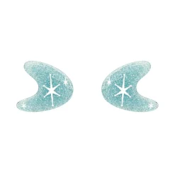 Erstwilder Atomic Boomerang Glitter Stud Earrings - Blue^ Essential Earrings