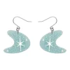 Erstwilder Atomic Boomerang Glitter Drop Earrings - Blue^ Essential Earrings