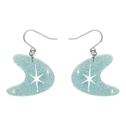 Erstwilder Atomic Boomerang Glitter Drop Earrings - Blue^ Essential Earrings