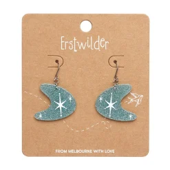 Erstwilder Atomic Boomerang Glitter Drop Earrings - Blue^ Essential Earrings