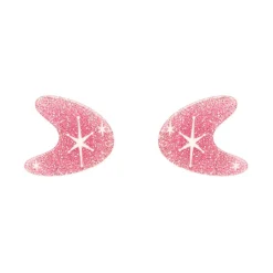 Erstwilder Atomic Boomerang Glitter Stud Earrings - Pink^ Essential Earrings