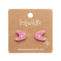 Erstwilder Atomic Boomerang Glitter Stud Earrings - Pink^ Essential Earrings