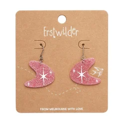 Erstwilder Atomic Boomerang Glitter Drop Earrings - Pink^ Essential Earrings