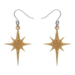 Erstwilder Atomic Star Glitter Drop Earring - Gold^ Essential Earrings
