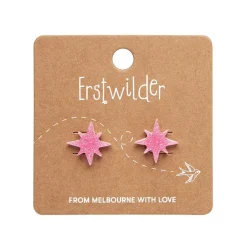 Erstwilder Atomic Star Glitter Stud Earring - Pink^ Essential Earrings