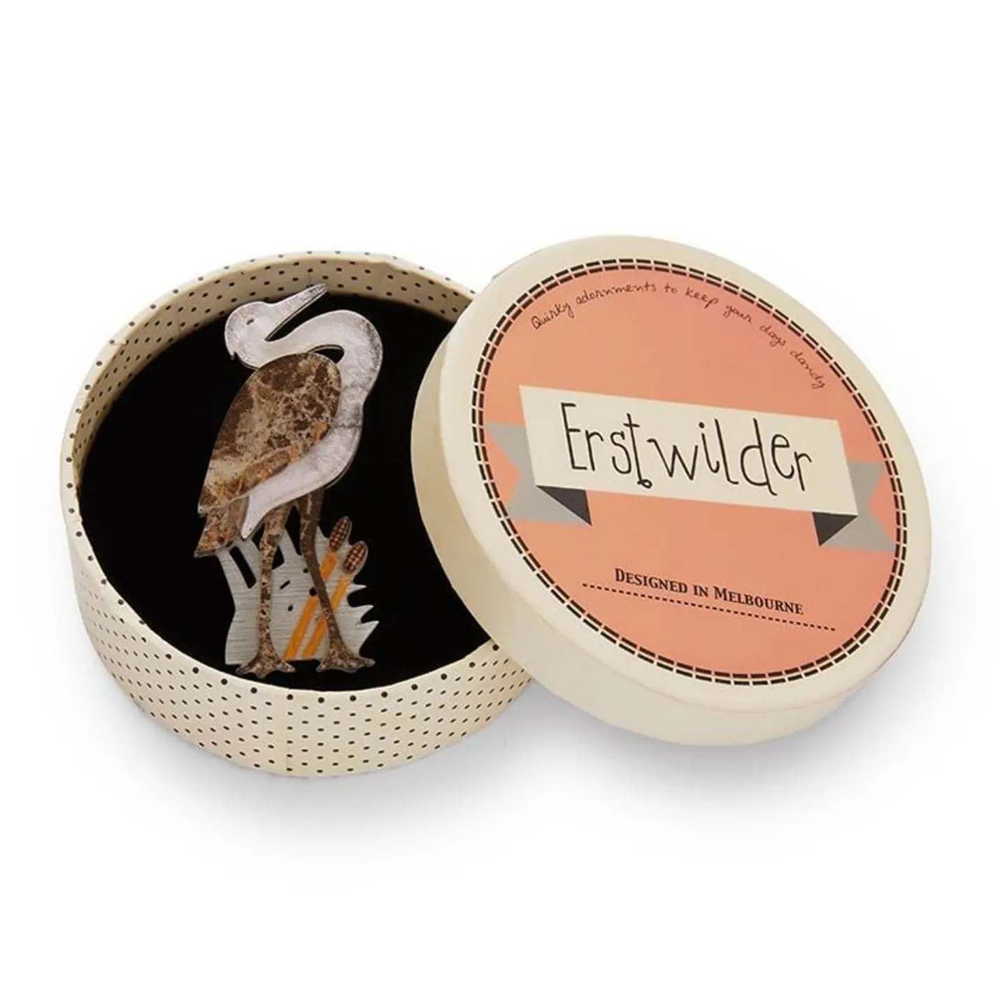 Erstwilder Avian Adore Heron Brooch^ Brooches