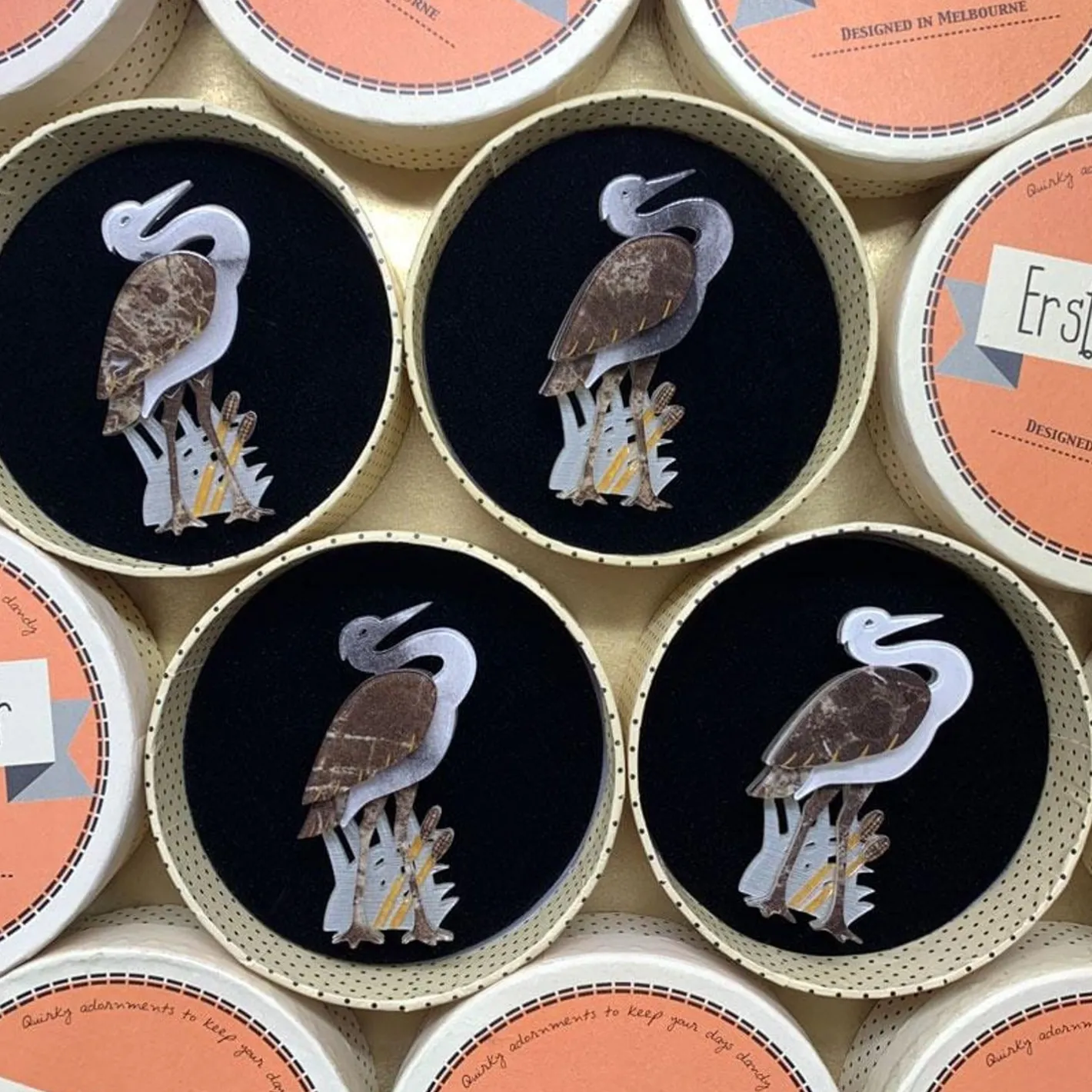 Erstwilder Avian Adore Heron Brooch^ Brooches