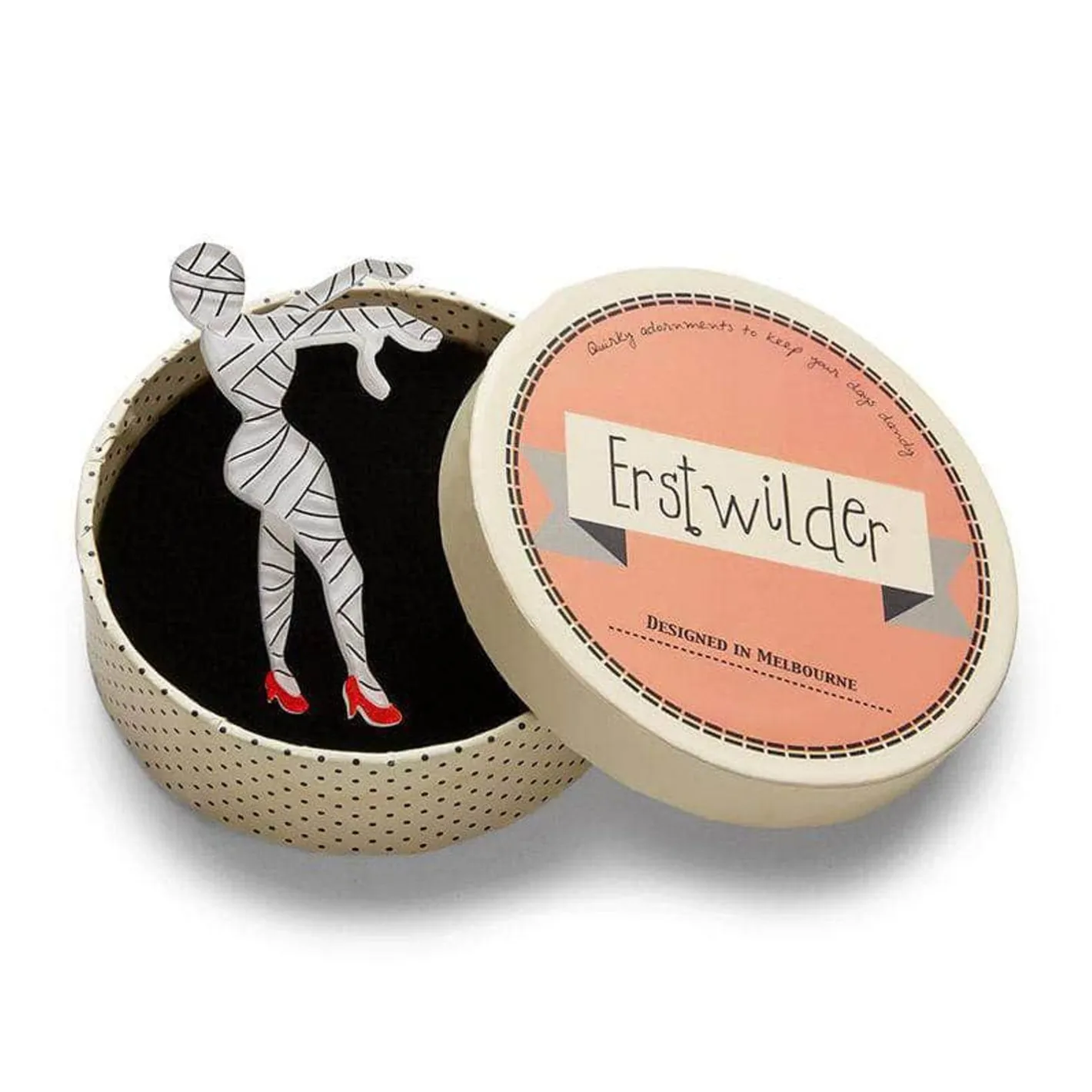 Erstwilder Bandaged Beauty Mummy Brooch^ Brooches