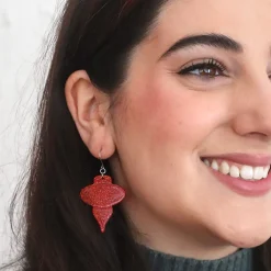 Erstwilder Baubles Glitter Drop Earrings - Red^ Essential Earrings