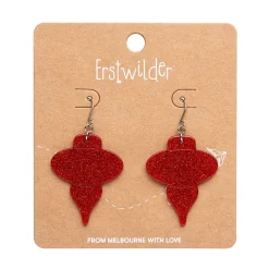 Erstwilder Baubles Glitter Drop Earrings - Red^ Essential Earrings