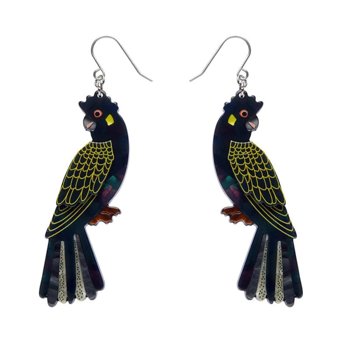 Erstwilder Bella The Black Cockatoo Drop Earrings^ Earrings