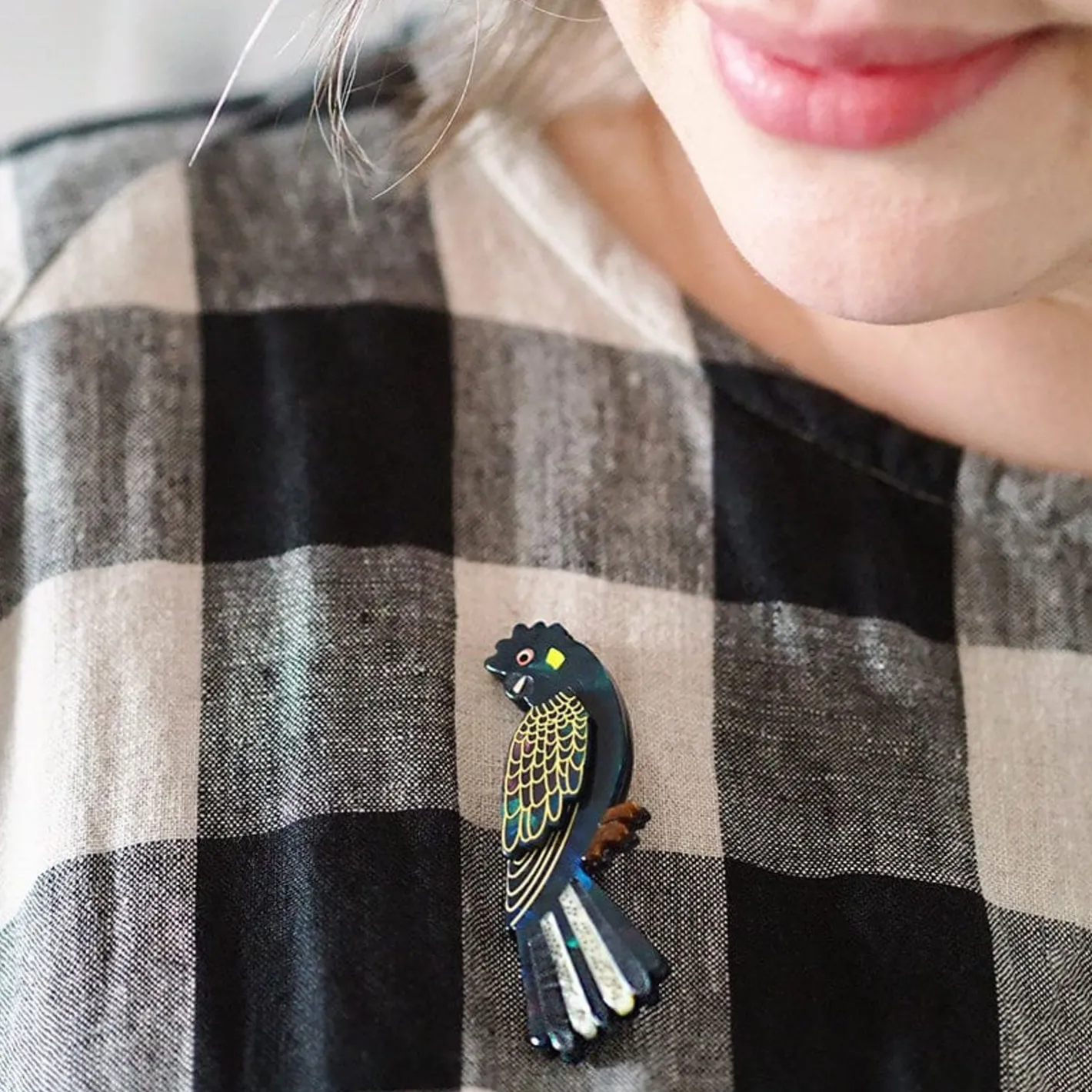 Erstwilder Bella The Black Cockatoo Brooch^ Brooches