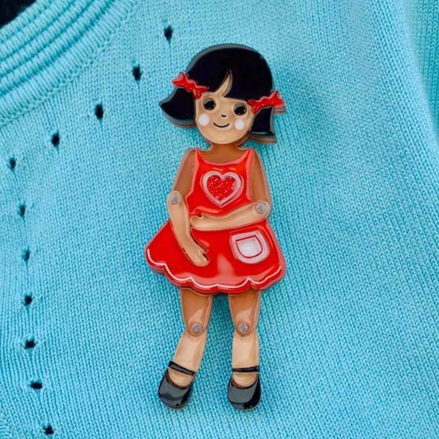 Erstwilder Bendy Wendy Doll Brooch^ Brooches