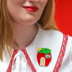 Erstwilder Berry Happy Home Brooch^ Brooches