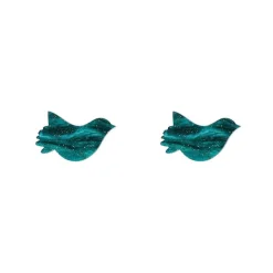 Erstwilder Bird Ripple Glitter Resin Stud Earrings - Green^ Essential Earrings