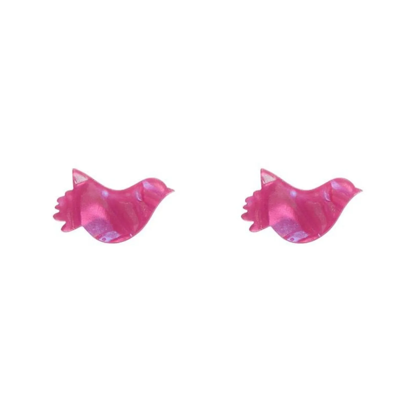 Erstwilder Bird Textured Glitter Resin Stud Earrings - Fuchsia^ Essential Earrings