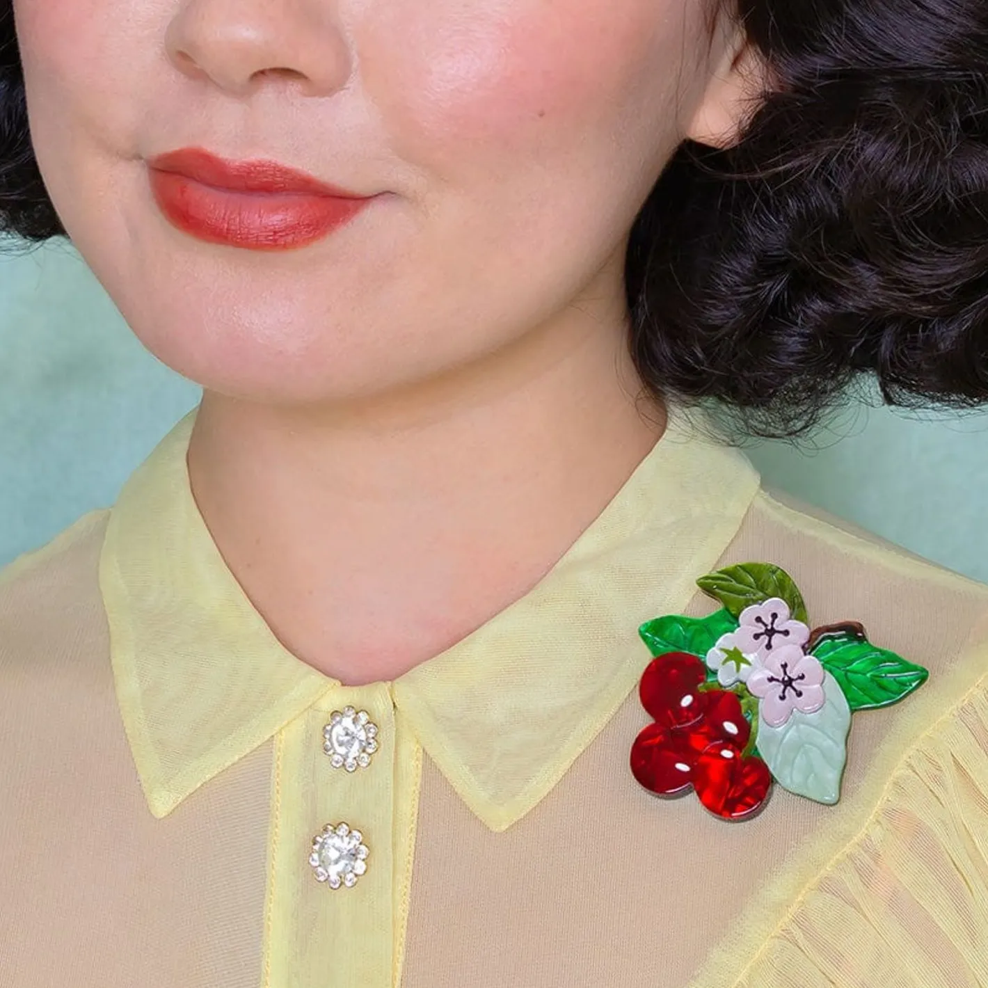 Erstwilder Blossoming Cherries Brooch^ Brooches