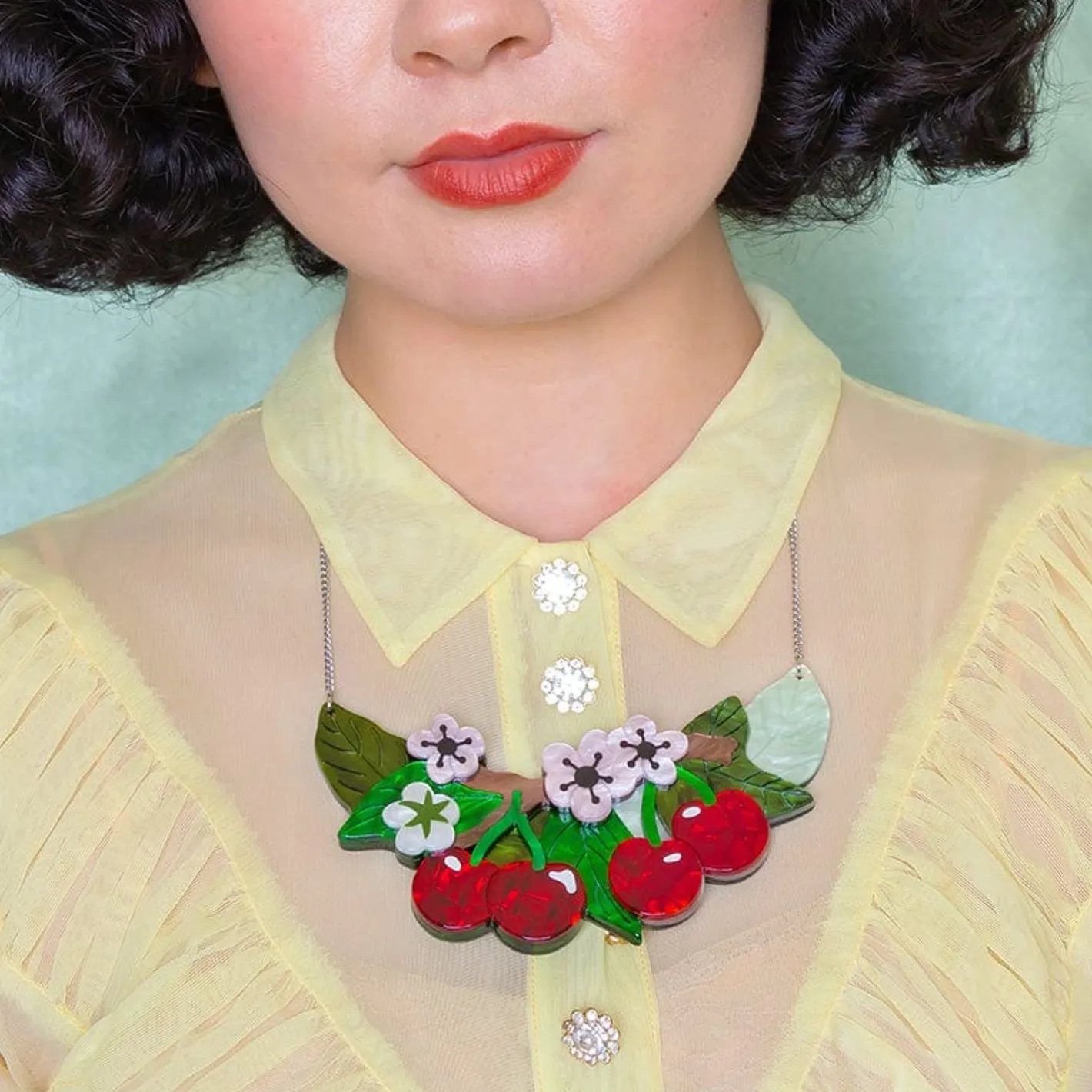 Erstwilder Blossoming Cherries Statement Necklace^ Necklaces
