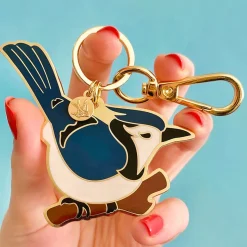 Erstwilder Blue Jay Way Key Ring^ Enamel Key Rings