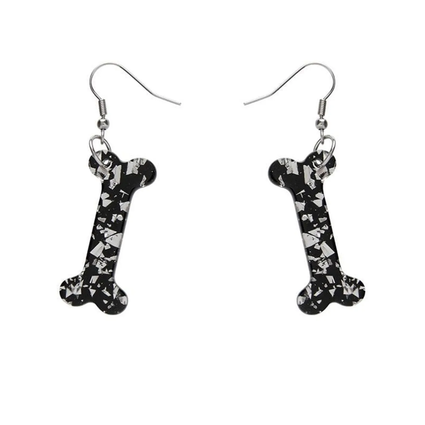 Erstwilder Bones Chunky Glitter Resin Drop Earrings - White^ Essential Earrings