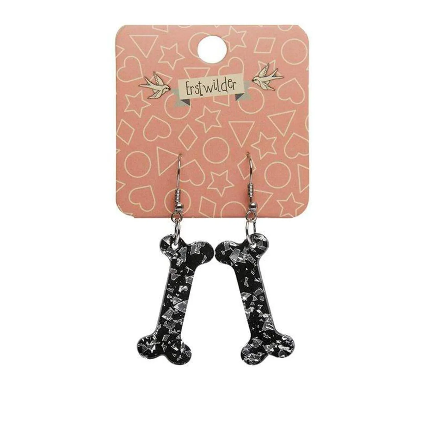 Erstwilder Bones Chunky Glitter Resin Drop Earrings - White^ Essential Earrings