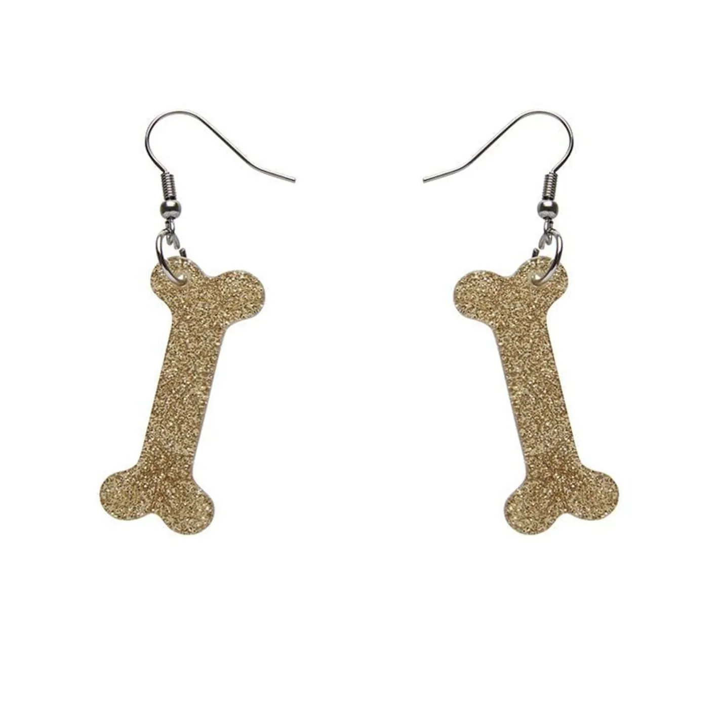 Erstwilder Bones Glitter Resin Drop Earrings - Gold^ Essential Earrings