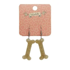Erstwilder Bones Glitter Resin Drop Earrings - Gold^ Essential Earrings
