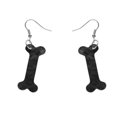 Erstwilder Bones Ripple Resin Drop Earrings - Black^ Essential Earrings