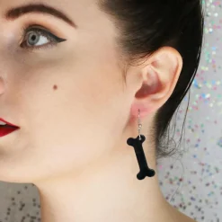 Erstwilder Bones Ripple Resin Drop Earrings - Black^ Essential Earrings