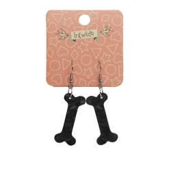 Erstwilder Bones Ripple Resin Drop Earrings - Black^ Essential Earrings