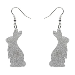 Erstwilder Bunny Glitter Resin Drop Earrings - Silver^ Essential Earrings