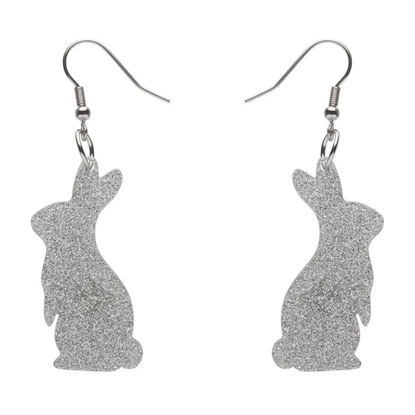 Erstwilder Bunny Glitter Resin Drop Earrings - Silver^ Essential Earrings