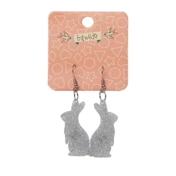 Erstwilder Bunny Glitter Resin Drop Earrings - Silver^ Essential Earrings