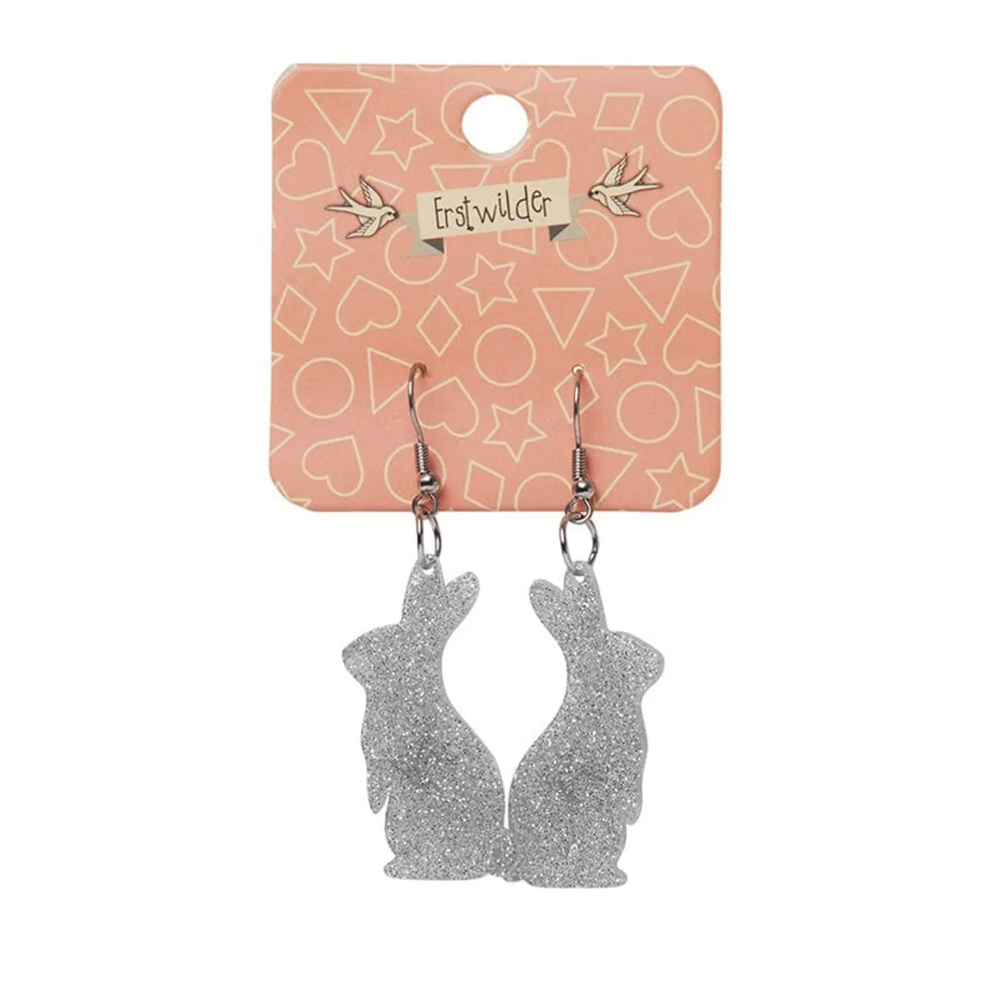 Erstwilder Bunny Glitter Resin Drop Earrings - Silver^ Essential Earrings
