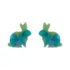 Erstwilder Bunny Mottled Resin Stud Earrings - Green^ Essential Earrings