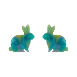 Erstwilder Bunny Mottled Resin Stud Earrings - Green^ Essential Earrings