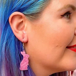 Erstwilder Bunny Ripple Resin Drop Earrings - Mauve^ Essential Earrings