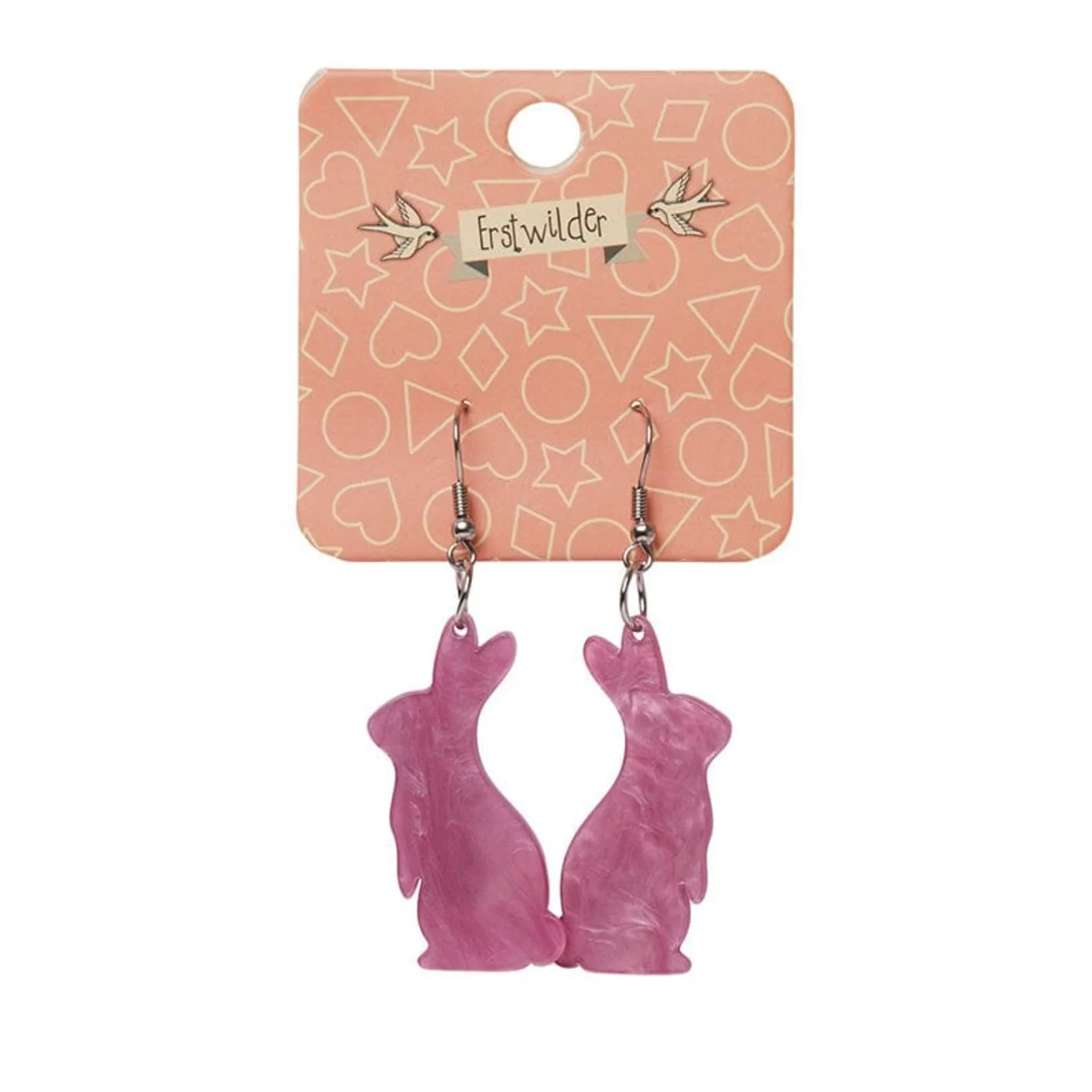 Erstwilder Bunny Ripple Resin Drop Earrings - Mauve^ Essential Earrings