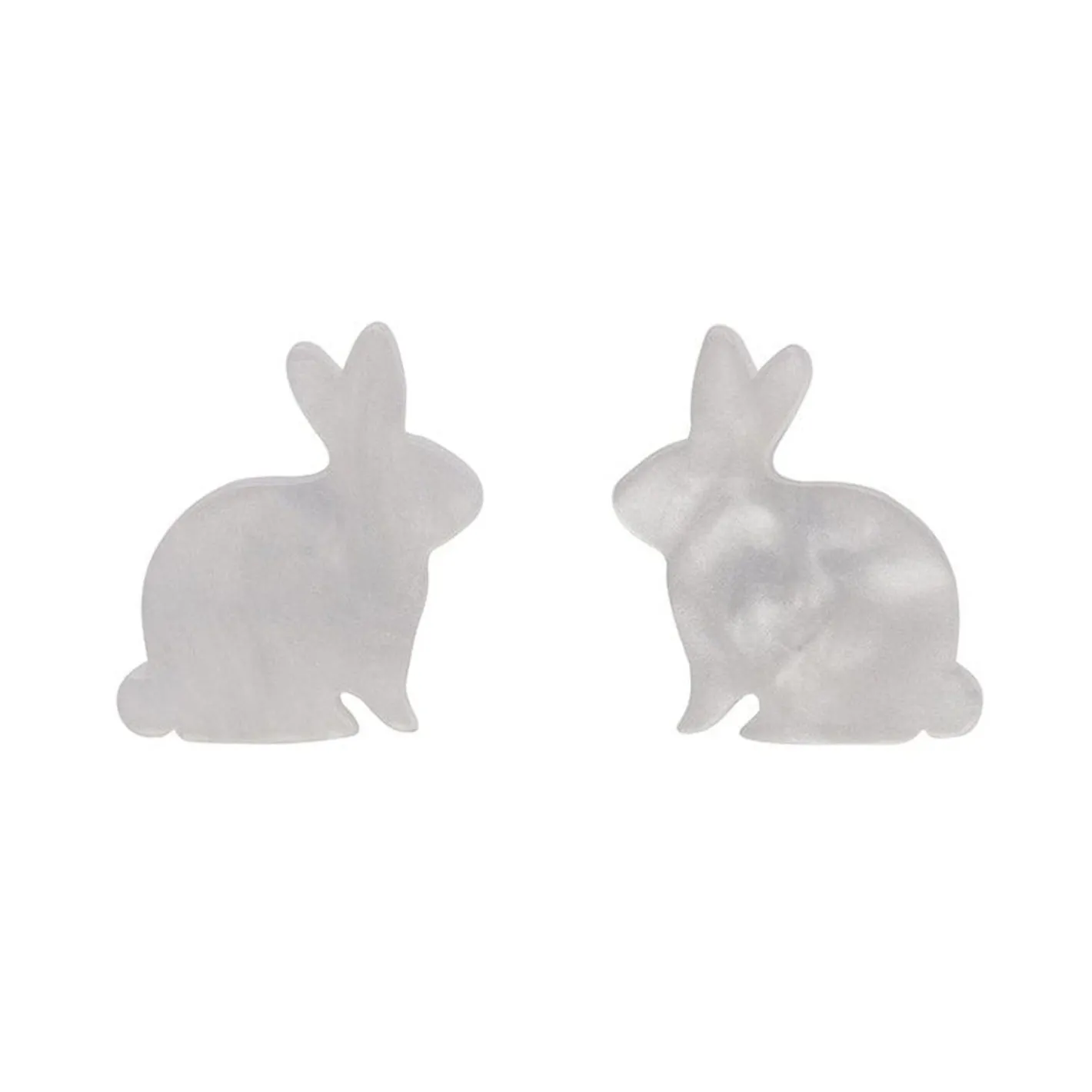 Erstwilder Bunny Ripple Resin Stud Earrings - White^ Essential Earrings