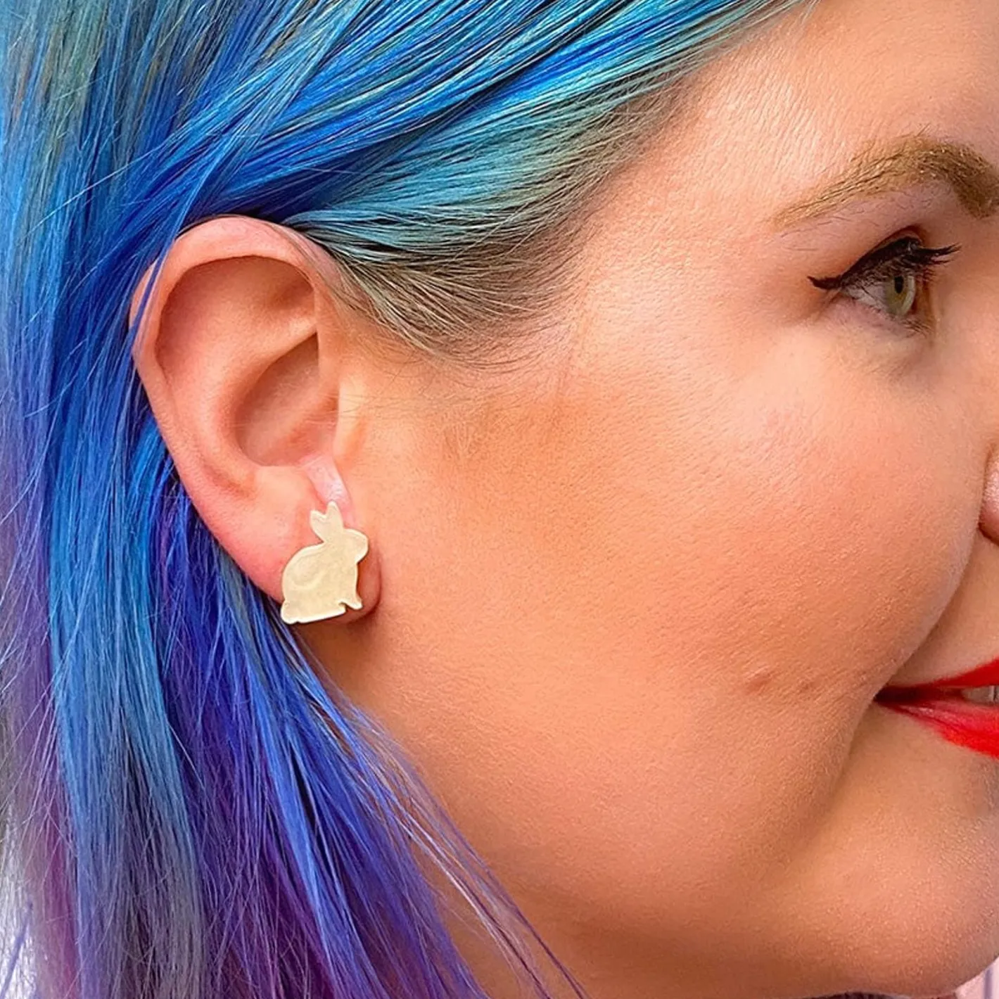 Erstwilder Bunny Ripple Resin Stud Earrings - White^ Essential Earrings