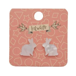 Erstwilder Bunny Ripple Resin Stud Earrings - White^ Essential Earrings