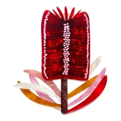 Erstwilder Burgundy Brush Brooch^ Brooches