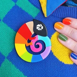 Erstwilder Carmel'S Colourful Chameleon Brooch^ Brooches