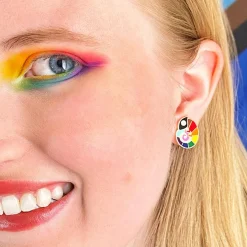 Erstwilder Carmel'S Colourful Chameleon Enamel Stud Earrings^ Enamel Earrings